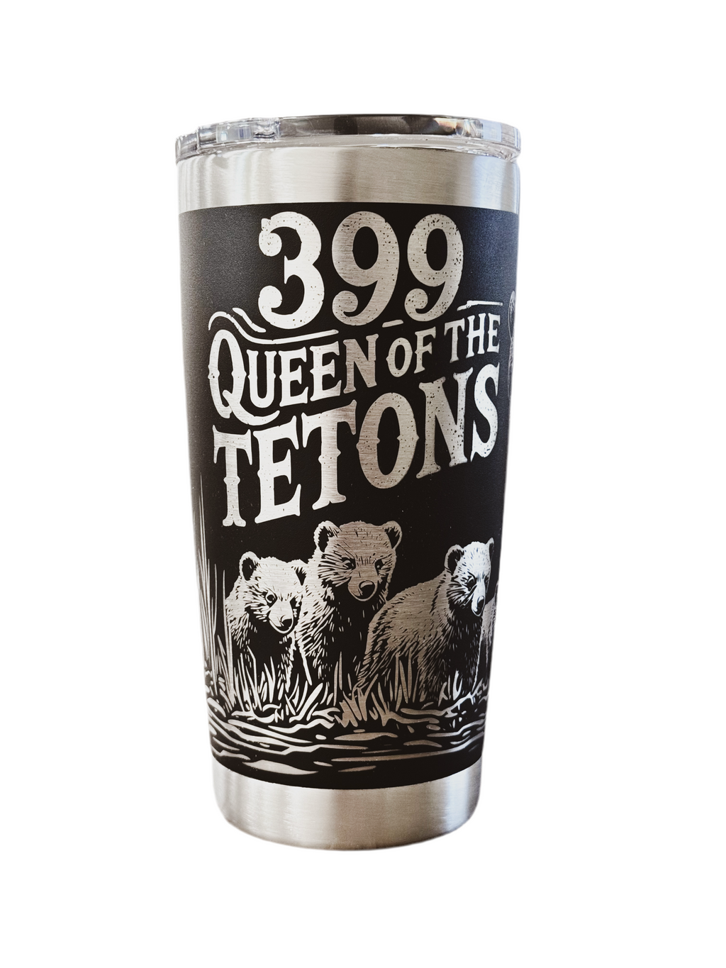 QUEEN OF THE TETONS 20OZ FULL WRAP TUMBLER - BLACK