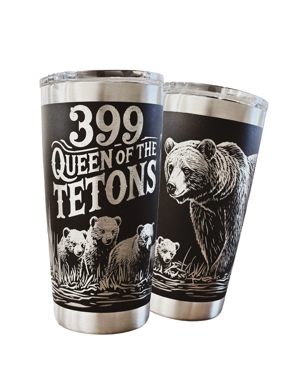 QUEEN OF THE TETONS 20OZ FULL WRAP TUMBLER - BLACK