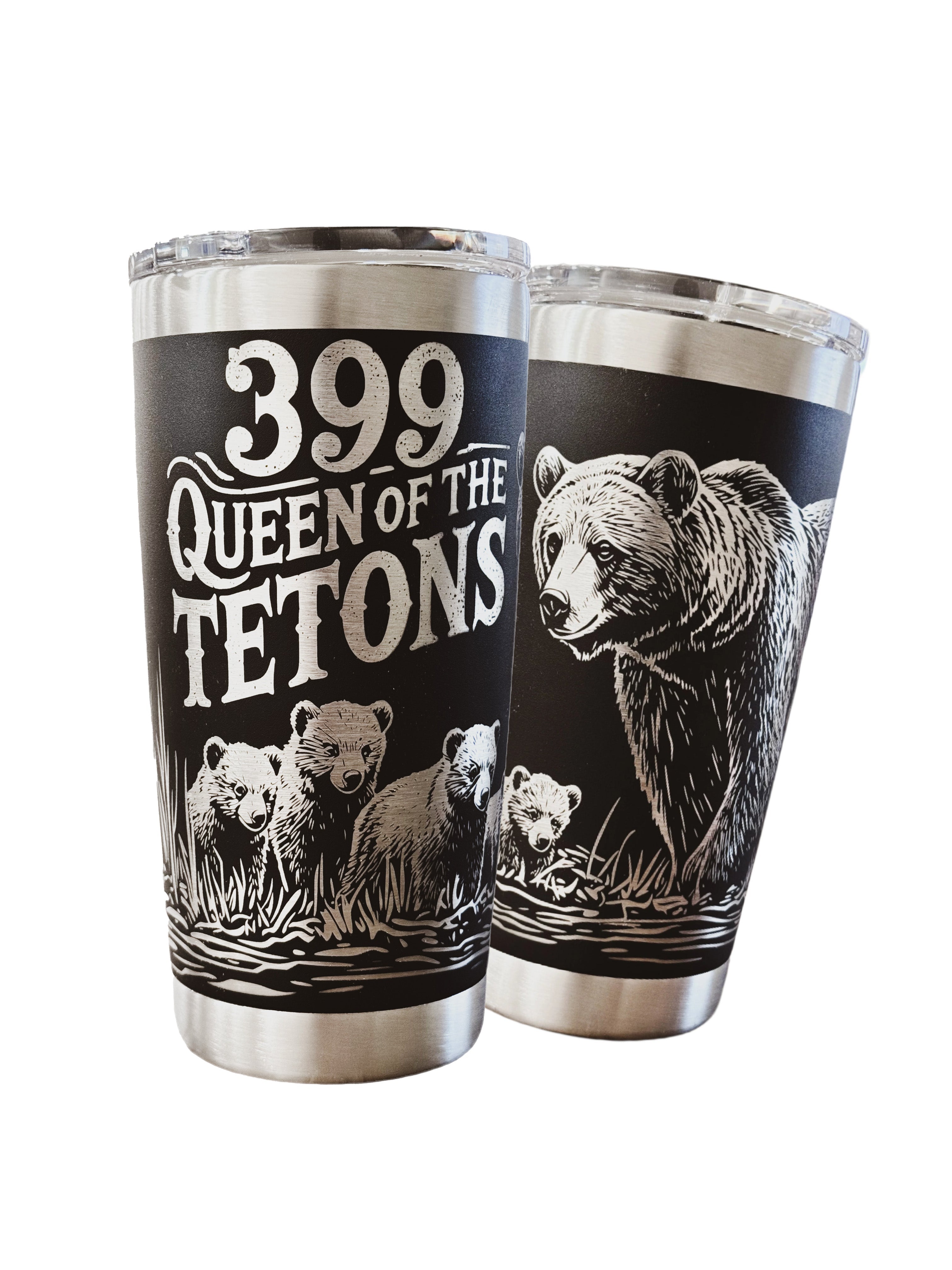 QUEEN OF THE TETONS 20OZ FULL WRAP TUMBLER - BLACK