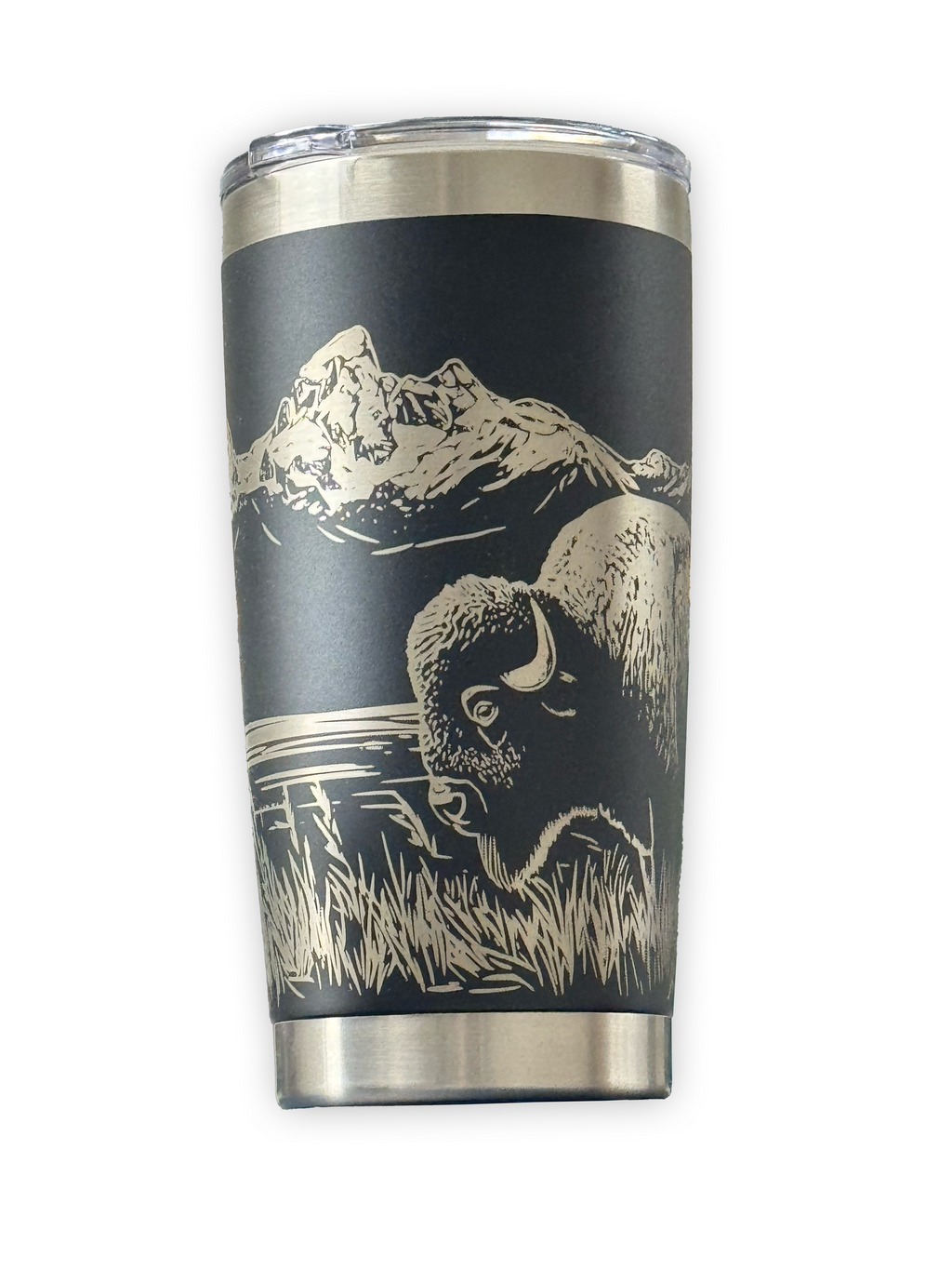 BISON TETON 20OZ FULL WRAP TUMBLER - BLACK