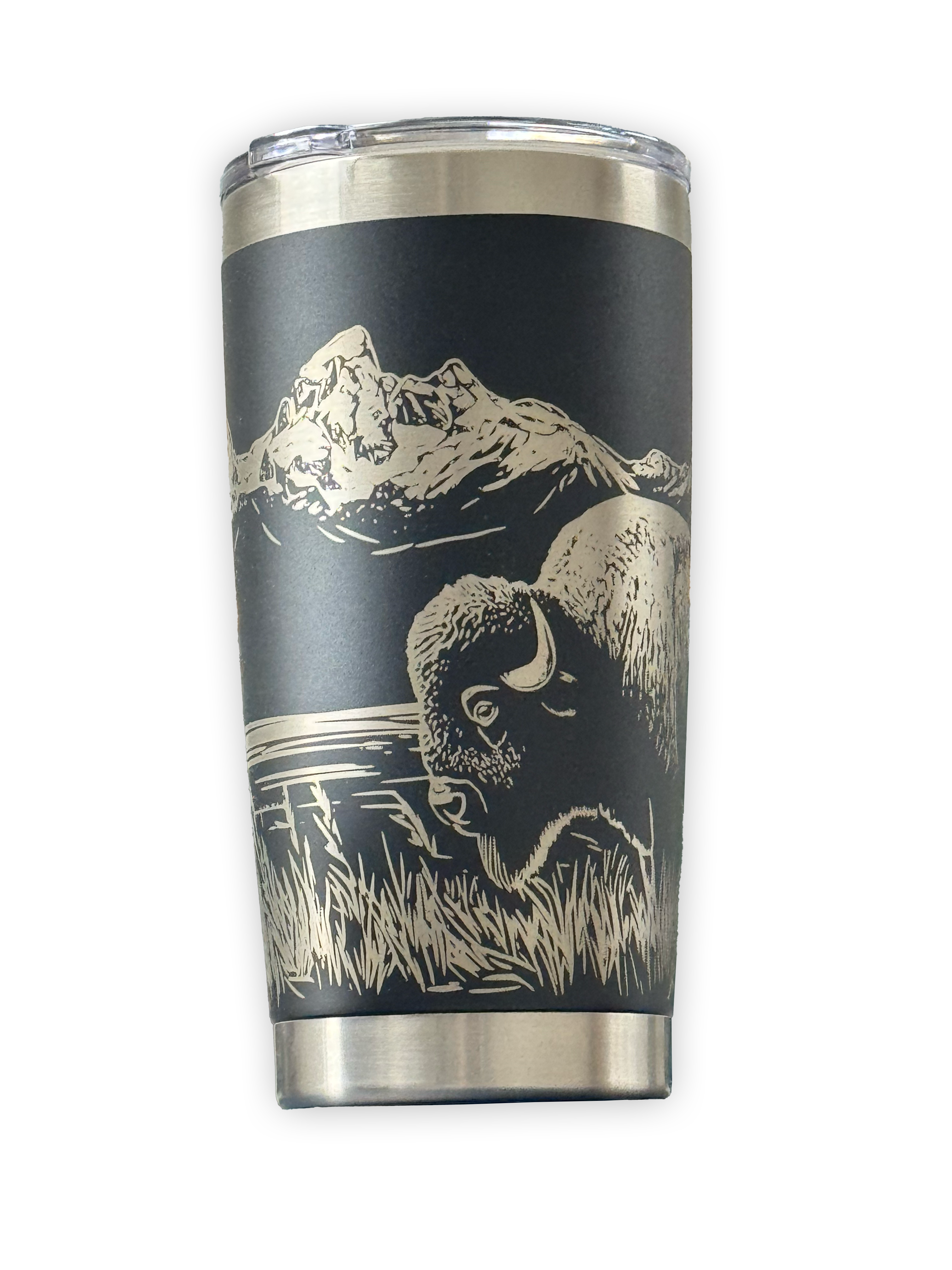 BISON TETON 20OZ FULL WRAP TUMBLER - BLACK