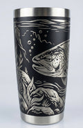 BROWN TROUT FULL WRAP 20OZ TUMBLER - BLACK
