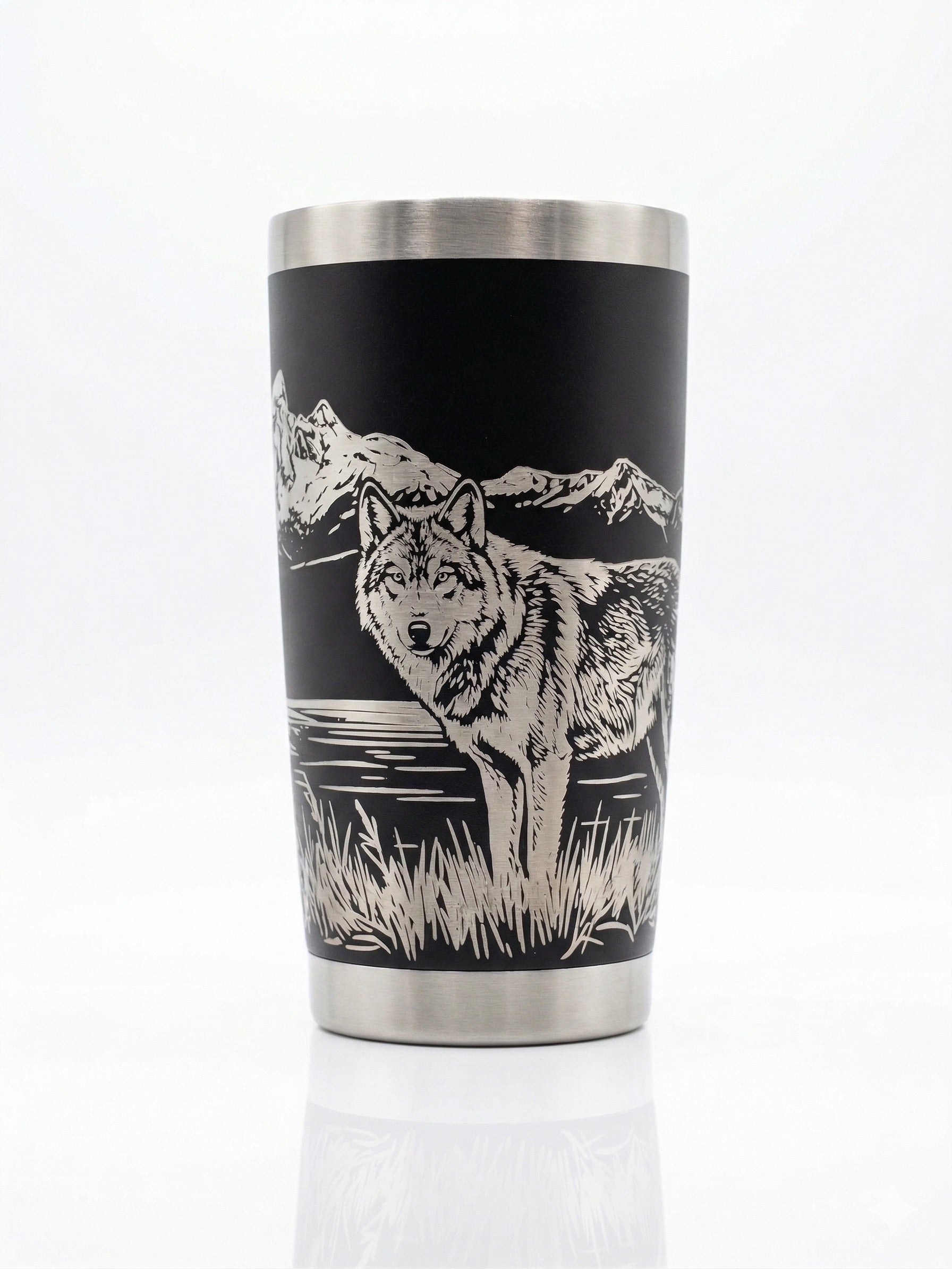 WOLF TETON 20OZ FULL WRAP TUMBLER - BLACK